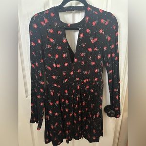 Free people short black long sleeve dress. Size: 2